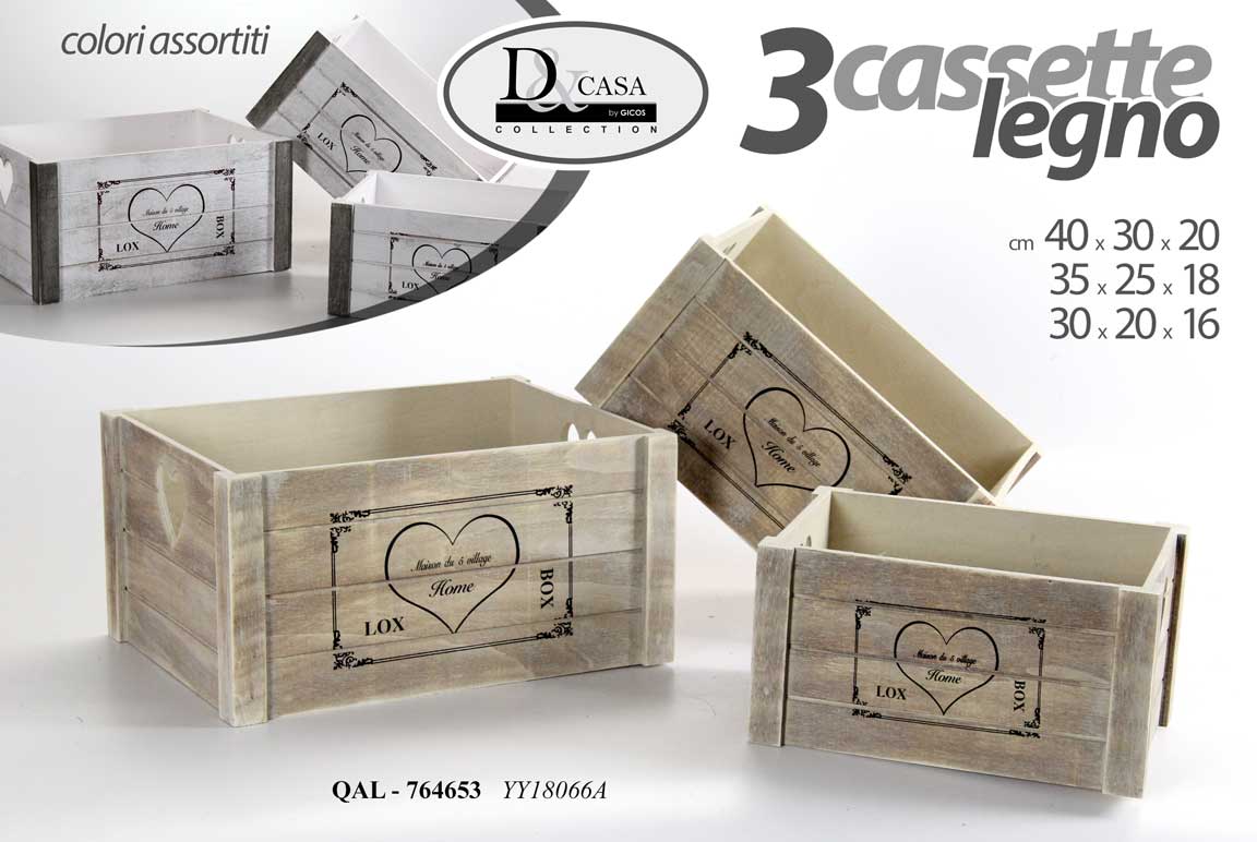 8025569764653 3 CASSETTE CUORE PORTA OGGETTI PIANTA CENTROTAVOLA VASO CASA GIARDINO 40-35-30CM - immagine 1
