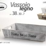 Vassoio cucina colazione moderno vintage rustico sweet home legno ass 38x30x7