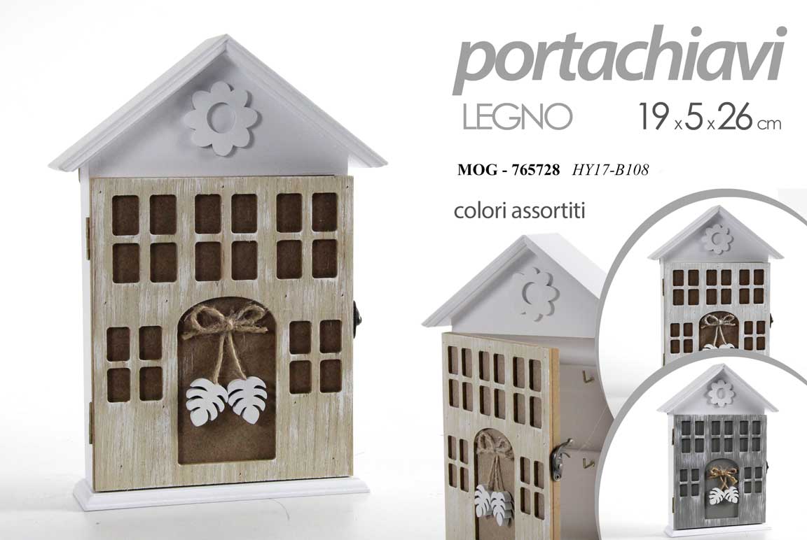 8025569765728 Portachiavi parete armadietto chiavi bacheca muro ingresso legno casa ass 26*19 - immagine 1