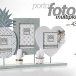 CORNICE PORTA FOTO 43*6*32 CM MULTIPLO 3 POSTI IN LEGNO STILE MODERNO  DA TAVOLO