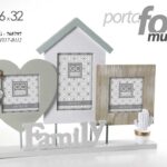 CORNICE PORTA FOTO 42*6*32 CM MULTIPLO 3 POSTI FAMILY STILE MODERNO  DA TAVOLO