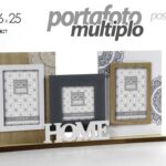 PORTAFOTO MULTIPLO 3 POSTI HOME DA TAVOLO APPOGGIO CORNICE ETNIC LEGNO 48*6*25