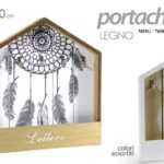 PORTA LETTERE CHIAVI LEGNO PARETE POSTA APPENDINO MARRONE INDIAN 27*3*29 cm