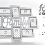 CORNICE PORTA FOTO 57*3*45 CM MULTIPLO 8 POSTI FAMILY STILE  MODERNO DA PARETE