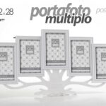 CORNICE PORTA FOTO 54*2*28 CM MULTIPLO POSTI 5  ALBERO VITA MODERNO DA PARETE