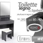 Toelette CONSOLLE SCRIVANIA MODERNA TAVOLO SPECCHIO SGABELLO WENGè 155*80*40 cm