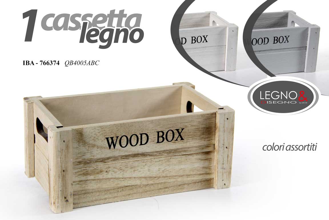 8025569766374 CASSETTA Cassettina Legno CUCINA ARREDO Porta Oggetti VINTAGE ASS 21,5*12,5*9,5 - immagine 1