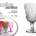 FLUTE ACRILICO Calice Acqua BICCHIERE GAMBO VINO Cocktail Drink ASSORTITO 450ML