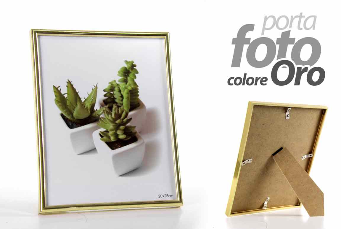 8025569766756 CORNICE PORTA FOTO 21*30 CM COLOR ORO DELUXE UFFICIO CLASSICO STILE MODERNO - immagine 1