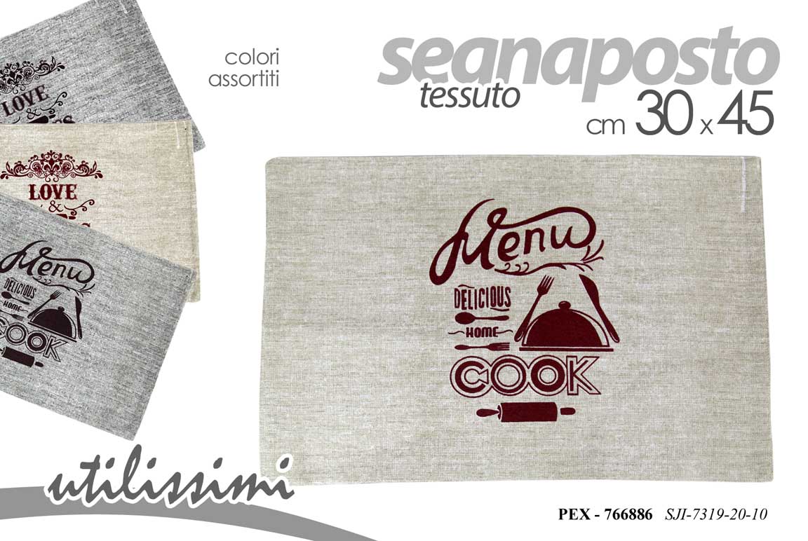 8025569766886 SEGNAPOSTO TESSUTO TOVAGLIETTA COLAZIONE PRANZO CENA PUB PIZZERIA COOK 30*45cm - immagine 1