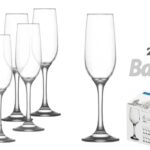 6 CALICE FLUTE Spumante Champagne CALICI BICCHIERI FESTE PARTY BACCO 215 ML