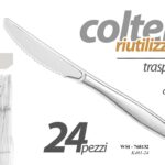 24 COLTELLI RIUTILIZZABILI FESTE PARTY POSATE TRASPARENTE Rigide COLTELLO 17 cm