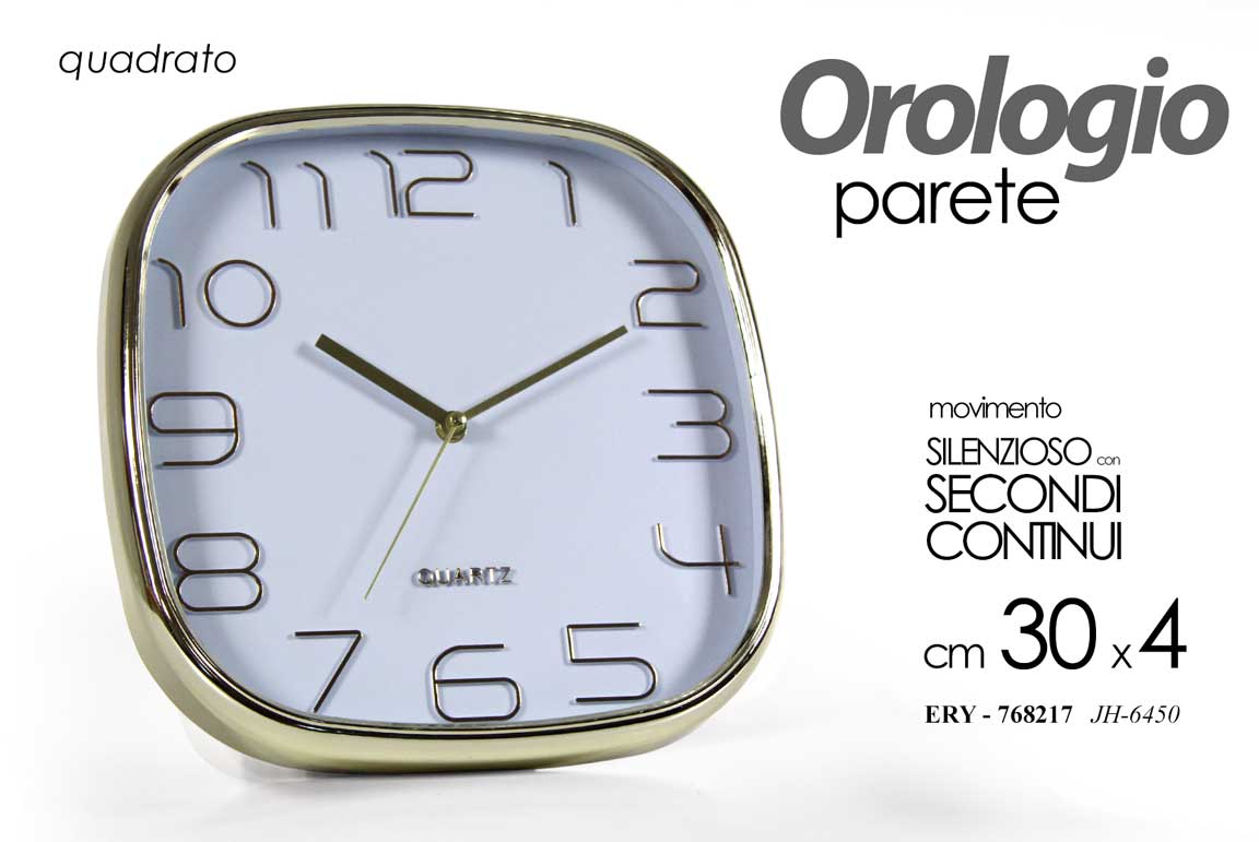 8025569768217 OROLOGIO DA PARETE SILENZIOSO CLASSICO MODERNO NUMERI GRANDI BIANCO ORO 30*4 cm - immagine 1