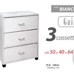 Cassettiera Moderna CAMERA DA LETTO UFFICIO SALOTTO 3 CASSETTI BIANCA 50*40*64
