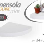 MENSOLA PARETE ANGOLARE ANGOLO SCAFFALE RIPIANO STAFFA MODERNO BIANCA TOTAL 24cm
