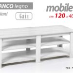 MOBILE TAVOLO PORTA TV TAVOLINO BASSO SALOTTO DIVANO UFFICIO BIANCO 120*40*H40CM