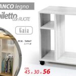 Tavolino Laterale Divano Letto Caffe Porta Pc Libreria Ruote SCRIVANIA ROVERE B