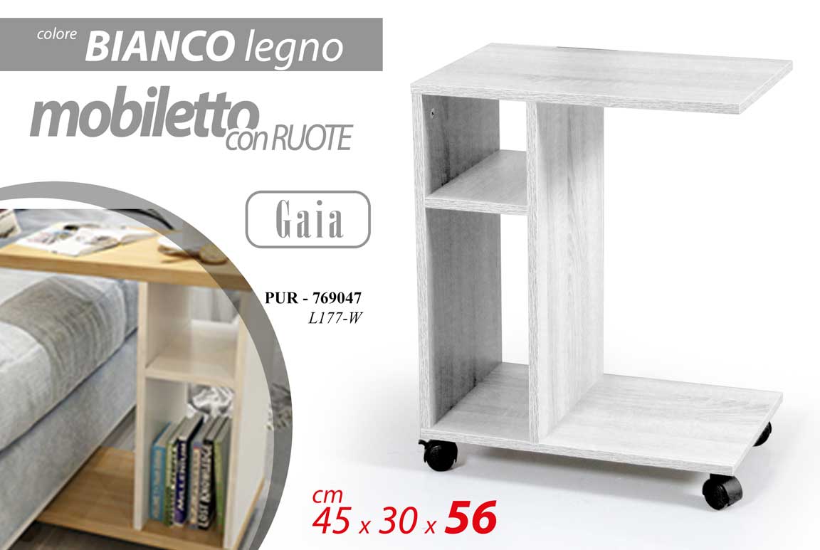 8025569769047 Tavolino Laterale Divano Letto Caffe Porta Pc Libreria Ruote SCRIVANIA ROVERE B - immagine 1