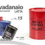 SALVADANAIO LATTA MONETE SENZA TAPPO RISPARMIO BARILE VINTAGE COLOR 15*14 CM