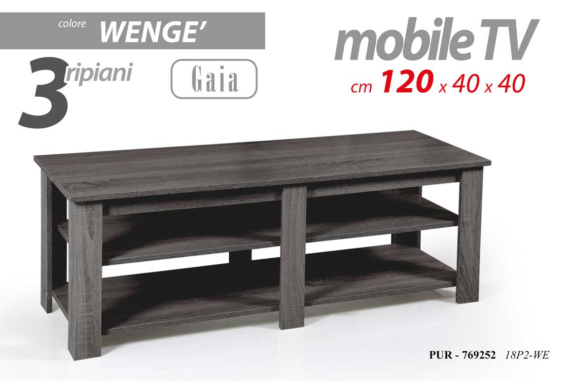 8025569769252 MOBILE TAVOLO PORTA TV SALOTTO DIVANO TAVOLINO ROVERE NERO WENGè 120*40*H40 cm - immagine 1