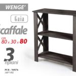 LIBRERIA SCAFFALE MODERNA 3 RIPIANI MENSOLA WENGè ROVERE SBIANCATO h80*30*80 cm