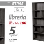 Libreria Scaffale 5 Ripiani 7 VANI Moderna Design Casa Ufficio WENGè 180*80*24cm