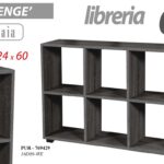 LIBRERIA SCAFFALE BASSA MODERNA 6 POSTI MENSOLE WENGè ROVERE SBIANCATO 90*24*60
