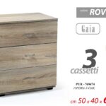 Cassettiera MODERNA GRANDE Mobiletto 3 Cassetti Legno Design ROVERE 50*40*h64