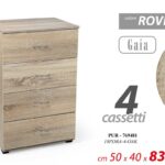 Cassettiera 4 CASSETTI Moderna CAMERA DA LETTO UFFICIO SALOTTO ROVERE 83*50*40