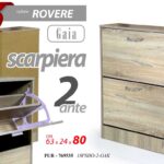 SCARPIERA SALVASPAZIO MODERNA 2 ANTE A RIBALTA SLIM SALVASPAZIO DOPPIA 80*63*24