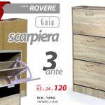 SCARPIERA MODERNA 3 ANTE 6 DIVISORI LEGNO NOCE OLMO ROVERE SBIANCATO h120*63*24