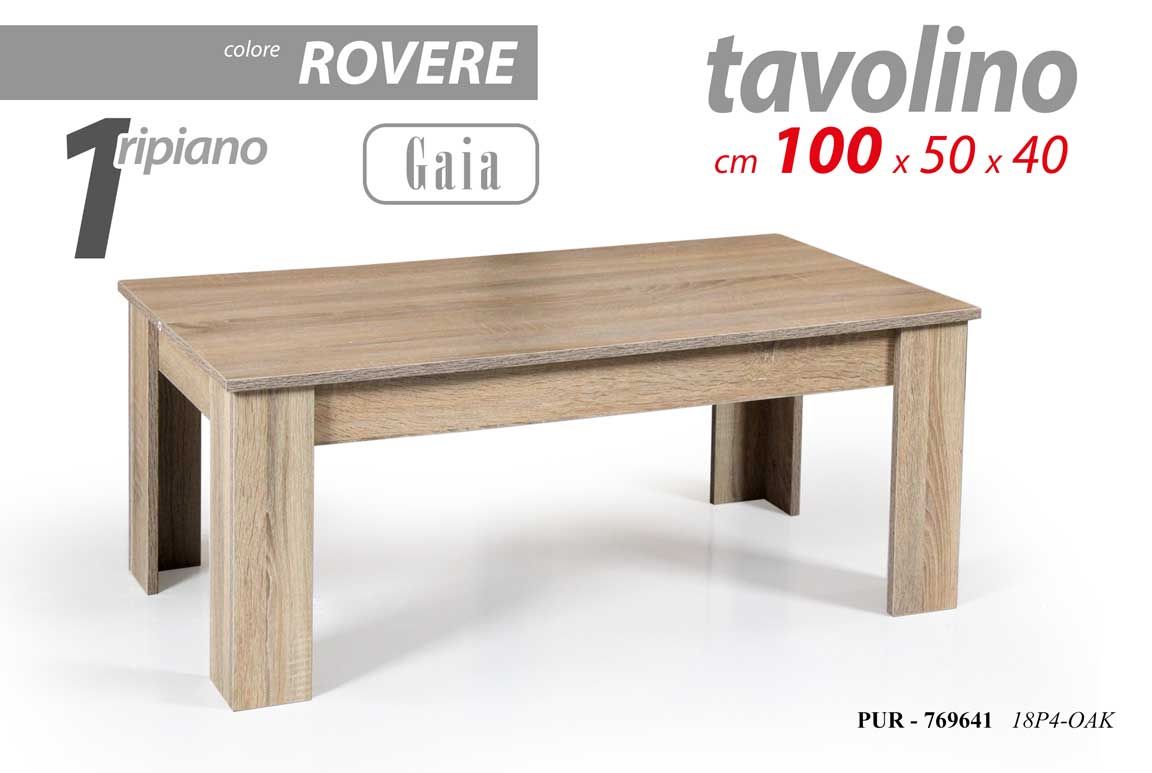8025569769641 TAVOLO TAVOLINO DIVANO BASSO Design MODERNO CAFFè LEGNO SALOTTO ROVERE 100*50*40 - immagine 1