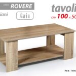 TAVOLO TAVOLINO BASSO MODERNO 2 RIPIANI DIVANO UFFICIO SALOTTO ROVERE 100*50*h40
