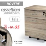 CASSETTIERA RUOTE CHIAVE SERRATURA COMODINO UFFICIO MODERNO ROVERE h55*42*40 cm