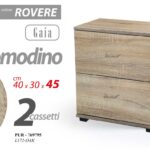 COMODINO CAMERA DA LETTO 2 CASSETTI MODERNO ROVERE SBIANCATO 45*40*30 cm