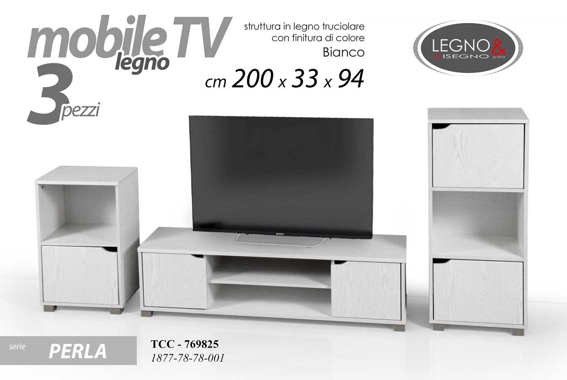 8025569769825 KIT MOBILE SALOTTO PORTA TV HI FI TAVOLINO 2 COMODINI ARMADIO COMPLETO 200*33*94 - immagine 1