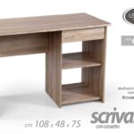 SCRIVANIA MODERNA ROVERE SBIANCATO Porta Computer PC CASA UFFICIO 108*48*h75