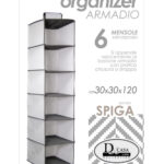 Organizer ARMADIO Guardaroba 6 MENSOLE ACCESSORI APPENDIABITI BASTONE SPI 120*30