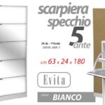 SCARPIERA SPECCHIO SLIM 5 ANTE 180*62*24cm DOPPIA PROFONDITà SALVASPAZIO MODERNA