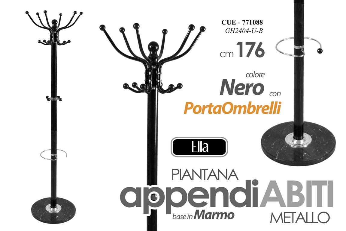 8025569771088 Attaccapanni Appendiabiti PORTAOMBRELLI Piantana Metallo marmo Ganci MODERNO 176 - immagine 1