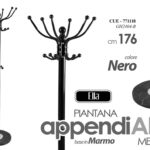 Attaccapanni Appendiabiti reggiborsa Piantana Metallo marmo Ganci MODERNO NERO