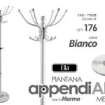 Attaccapanni Appendiabiti reggiborsa Piantana Metallo marmo Ganci MODERNO 176CM