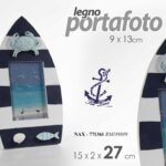 CORNICE PORTA FOTO FORMA BARCA MARE BEACH DA TAVOLO DECORAZIONE NAUTICA 27*15 CM