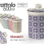 BARATTOLO CERAMICA ERMETICO CUCINA Contenitore MODERNO COLOR VARI 600ML h16*11CM