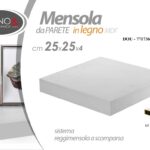 MENSOLA PARETE QUADRATA SCAFFALE RIPIANO + STAFFA MODERNO BIANCA 25*25 CM