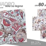 QUADRO STAMPA SU TELA Canvas LEGNO Floreale Multicolor MODERNO ASSORT 80*80 CM