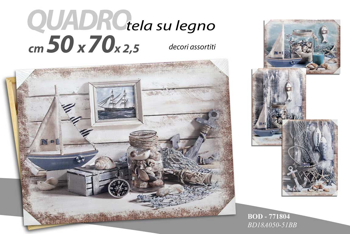 8025569771804 QUADRO PARETE TELA STAMPA SU LEGNO CASA UFFICIO NEGOZIO MARE BARCA NAUTICO 50*70 - immagine 1