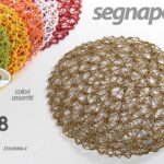 Segnaposto tondo centro tavola etnico sottopiatto intrecciato color ass ø 38 cm