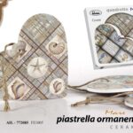 Quadretto cuore piastrella maiolica mare nautico muro parete ceramica ass 16*19