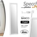 SPECCHIO SPECCHIERA PORTA PARETE CORNICE BIANCO ACRILIC CLASSICO MODERNO 126*36